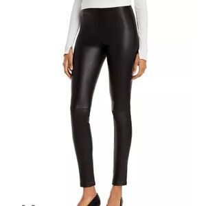Theory black stretch leather pants size 4. Perfect condition.